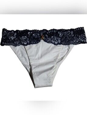 Beach Bunny White Bikini Bottom with Lace Waistband